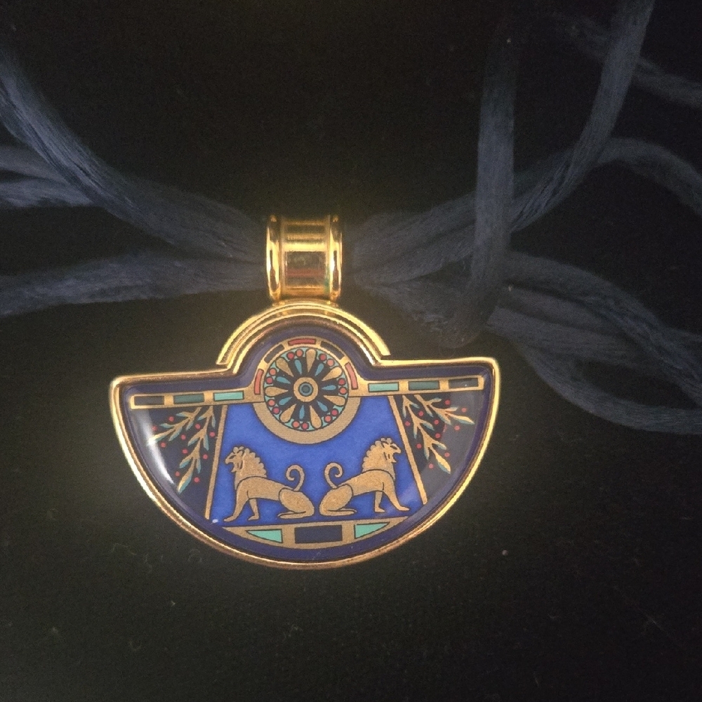 Frey Wille Blue and Gold Pendant Necklace - Picture 2 of 5